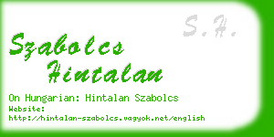 szabolcs hintalan business card